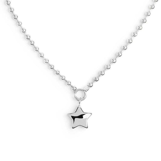 Collana catena a sfere con stella BIANCO