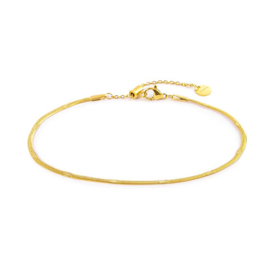 Cavigliera catena snake con decoro (BASE GIALLA )