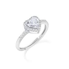 ANELLO CRISTALLO BIANCO A FORMA DI CUORE