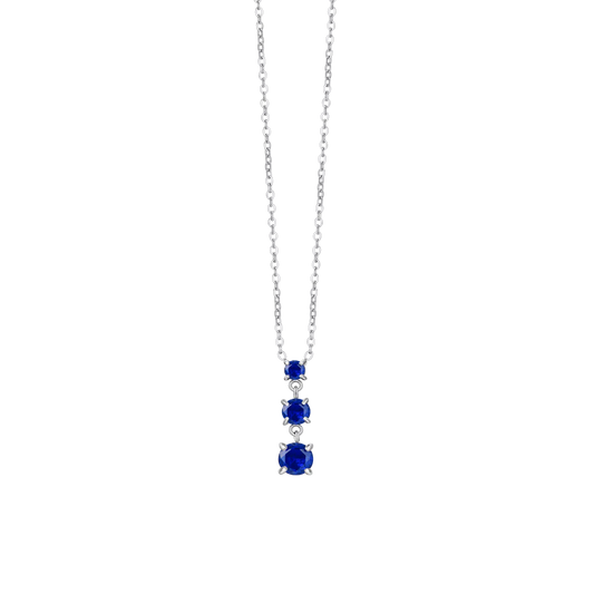 COLLANA DONNA IN ACCIAIO CON ZIRCONI BLU