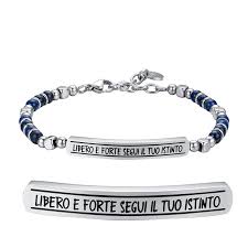 BRACCIALE UOMO IN ACCIAIO LIBERO E FORTE SEGUI IL TUO ISTINTO