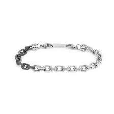 Bracciale catena ovale sfaccettata BIANCO