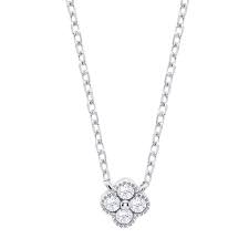COLLANA CON FIORE E CRISTALLI BIANCHI