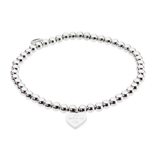 Bracciale elastico con sfere e cuore