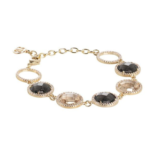 Bracciale con cristalli champagne, smoky quartz e zirconi