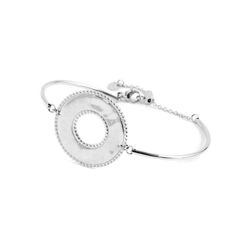 Bracciale pendente martellato (BASE BIANCA)