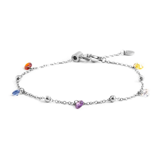 Bracciale con zirconi e sfere SW MULTICOLORE ( BASE BIANCA )