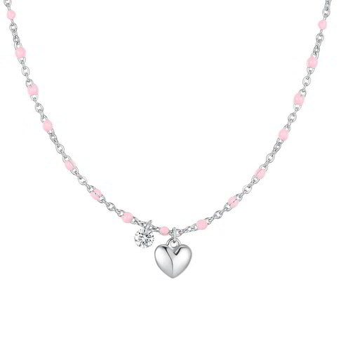 COLLANA COLORE ROSA CUORE