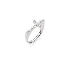 Anello Croce Squadrato con Zirconi
