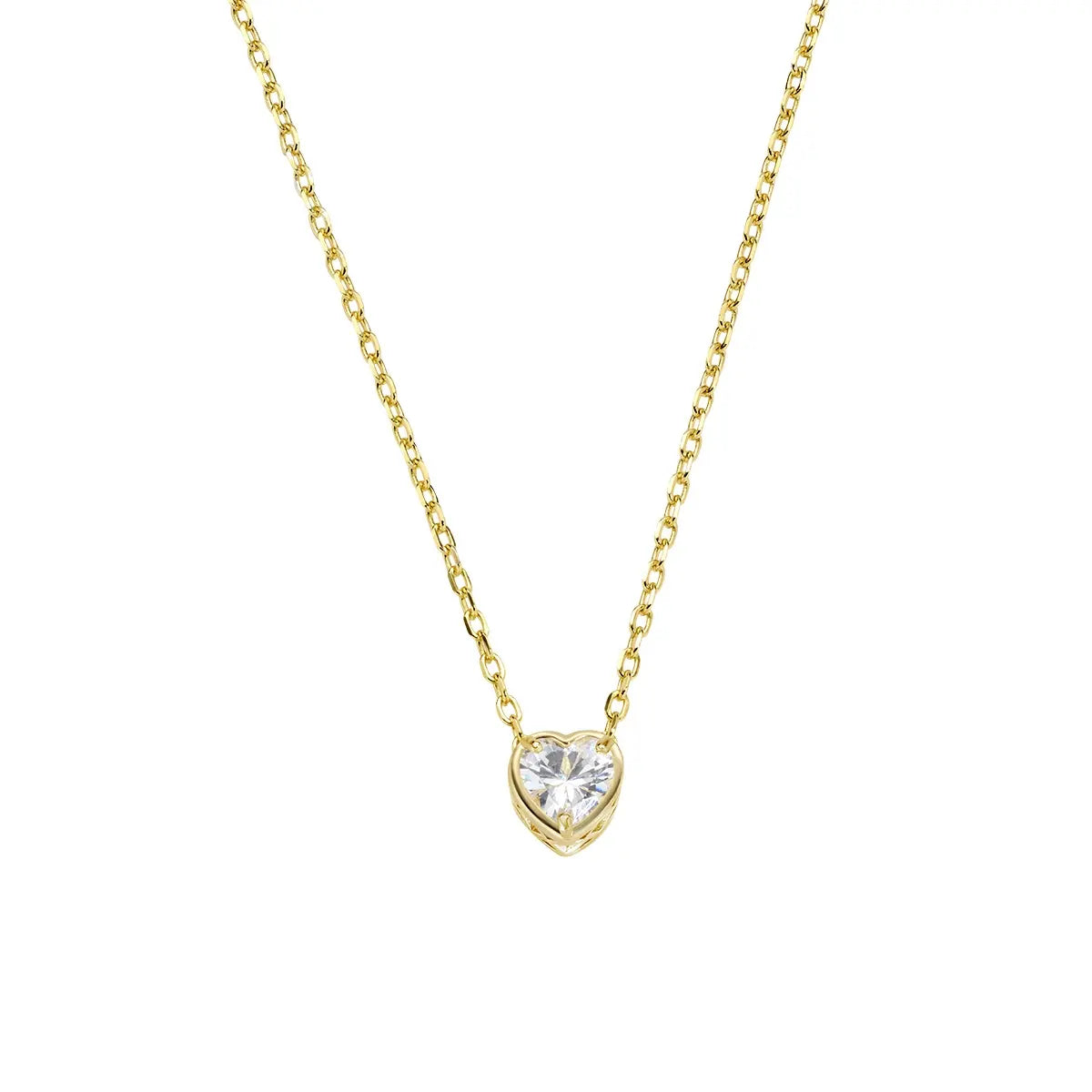 Collana Dorata Amore con Solitario a Cuore