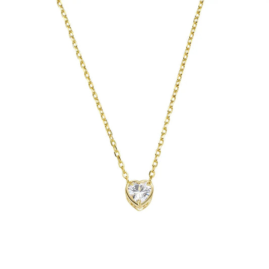 Collana Dorata Amore con Solitario a Cuore
