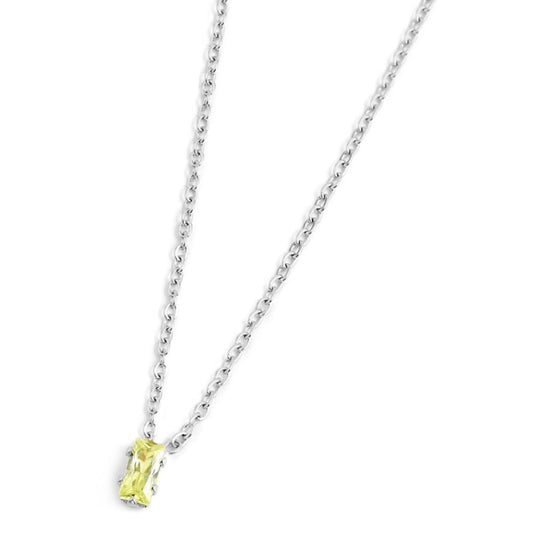 Collana con zircone baguette ( BASE GIALLA o BIANCA )