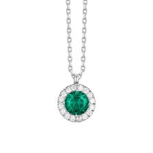 COLLANA DONNA IN ACCIAIO CON ELEMENTO CON ZIRCONI VERDI E BIANCHI