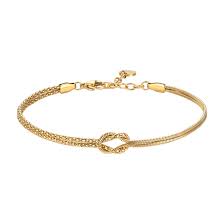 BRACCIALE UOMO IN ACCIAIO IP GOLD CON NODO