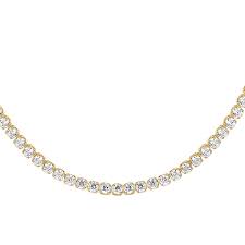 COLLANA TENNIS DONNA IN ACCIAIO CON ZIRCONI BIANCHI COLORE ORO
