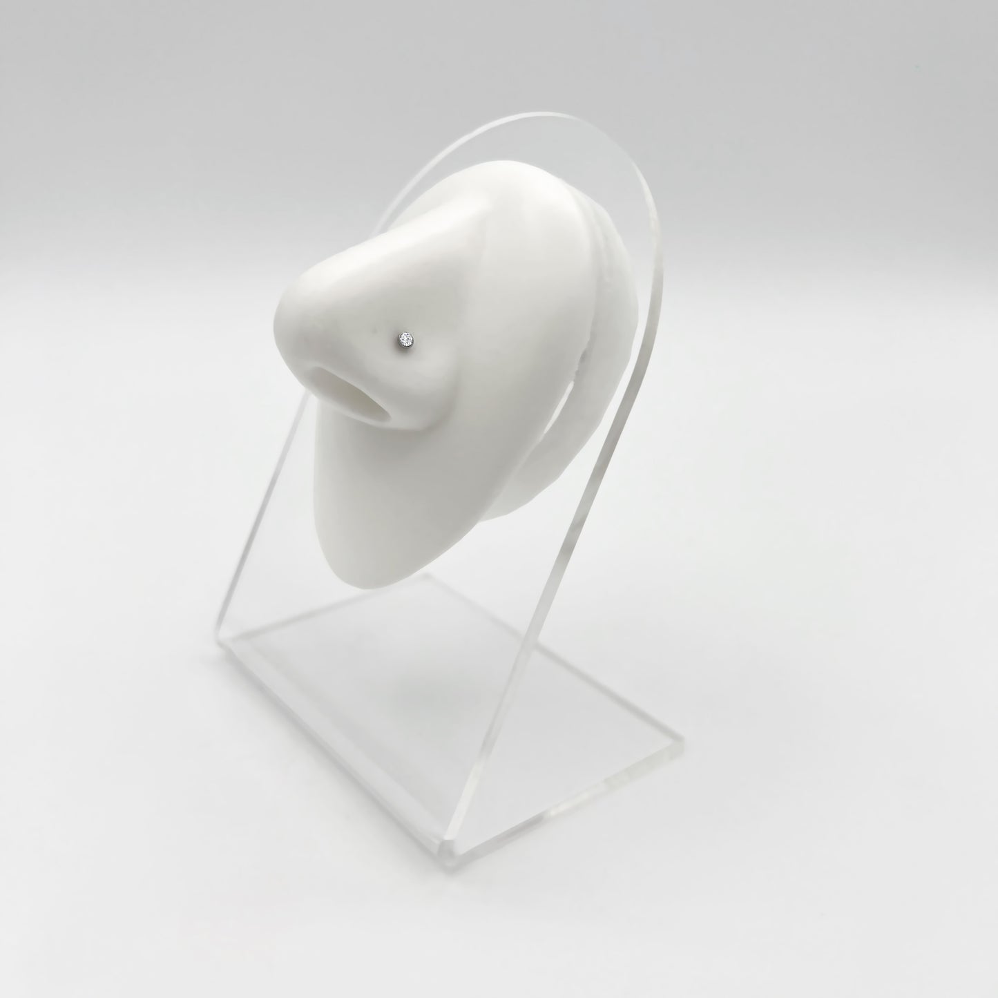 Chiodino Da Naso Curvo Con Cristallo Da 2,35 mm