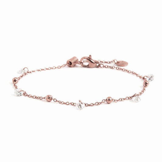 Bracciale con zirconi e sfere SW BIANCHI ( BASE ROSA )