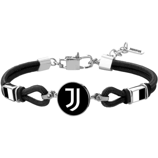 BRACCIALE PIASTRA JUVE CORDINO IN ACCIAIO