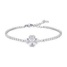 BRACCIALE TENNIS CON QUADRIFOGLIO