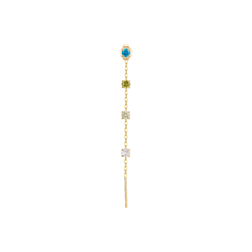 MONO ORECCHINO DONNA IN ACCIAIO IP GOLD CON CRISTALLI MULTICOLOR