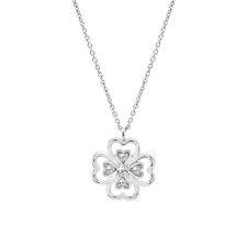 COLLANA QUADRIFOGLIO CON CRISTALLI BIANCHI