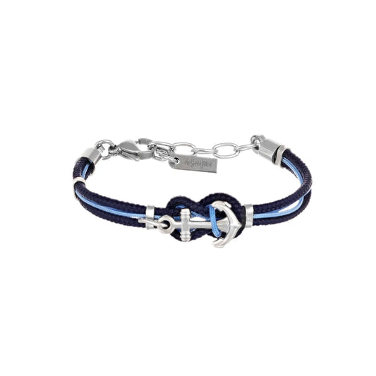 Bracciale Io & Te Junior Blu e Azzurro in Acciaio e Corda