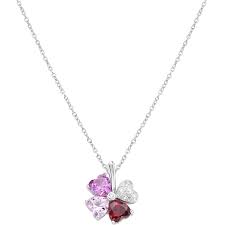 Collana Quadricuore Fucsia Multicolor