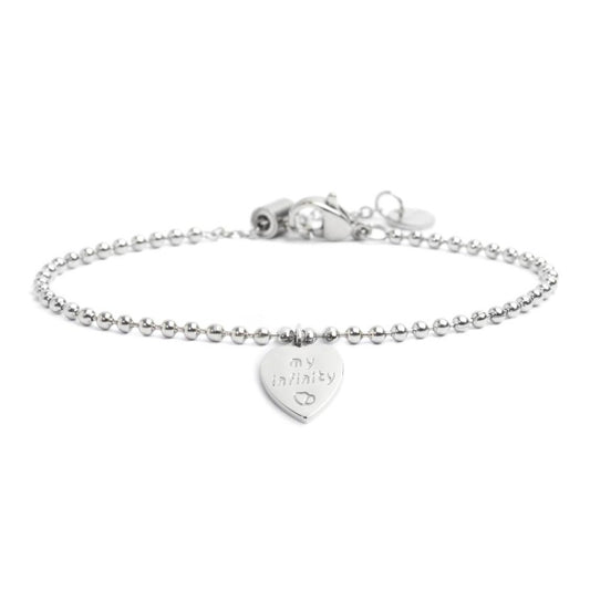 Bracciale con sfere e cuore