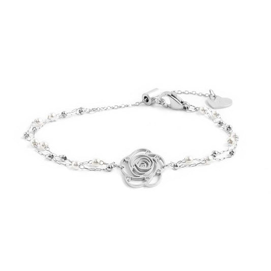 Bracciale con rosa con cristalli