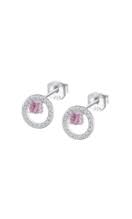 ORECCHINO CON PIETRA ROSA IN ARGENTO