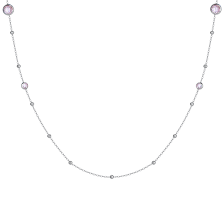 COLLANA DONNA IN ACCIAIO CON ZIRCONI ROSA
