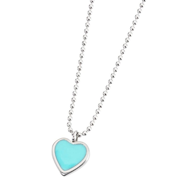 Collana con cuore pendente turchese