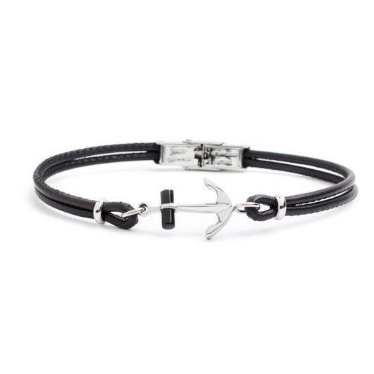 Bracciale in pelle con ancora