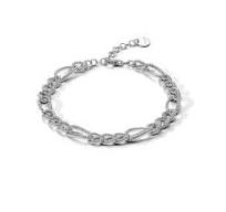 BRACCIALE UOMO GRUMETTA CON ZIRCONI BIANCHI