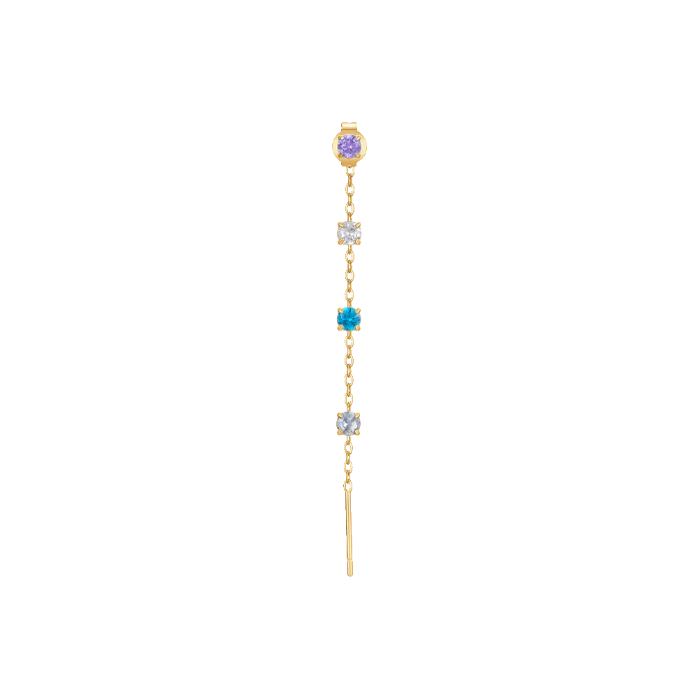 MONO ORECCHINO DONNA IN ACCIAIO IP GOLD CON CRISTALLI MULTICOLOR
