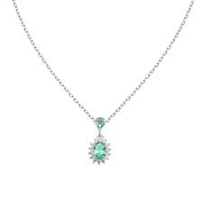 Collana Mini Royal Lady con Zircone Verde Acqua