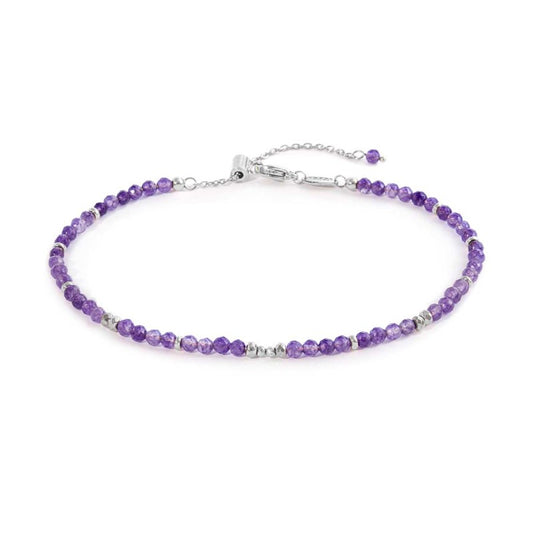 Cavigliera con agata colorata ed ematite (BASE BIANCA )