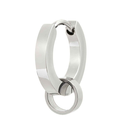 Orecchino a cerchio 14mm con anello per charm (BASE BIANCA LUCIDA)