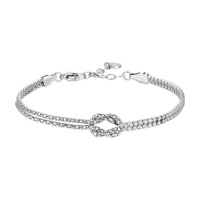 BRACCIALE UOMO IN ACCIAIO CON NODO E ZIRCONI BIANCHI