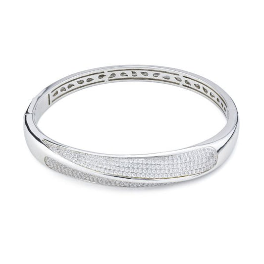 Bracciale rigido con doppia goccia zirconata
