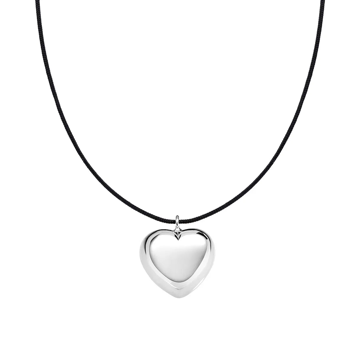 COLLANA CON CORDA E CUORE BOMBATO