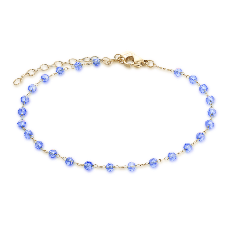 CAVIGLIERA CRISTALLI BLU BASE DORATA