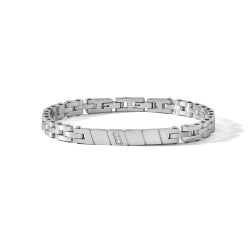 BRACCIALE UOMO ACCIAIO E DIAMANTI
