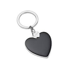Portachiavi Emotion Cuore Nero con Smalto