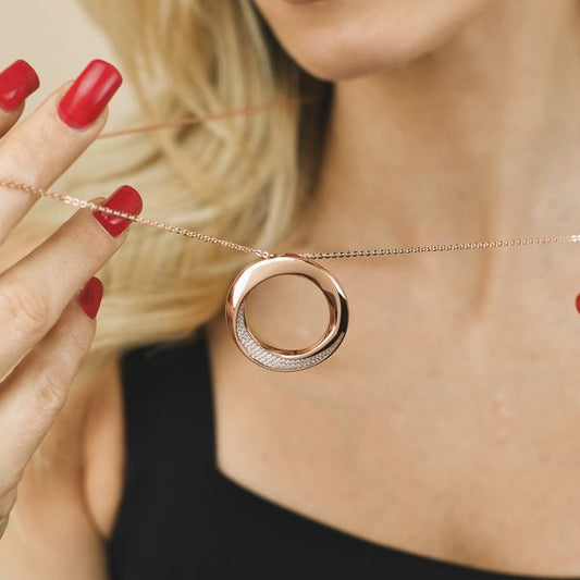 Collana placcata oro rosa con pendente