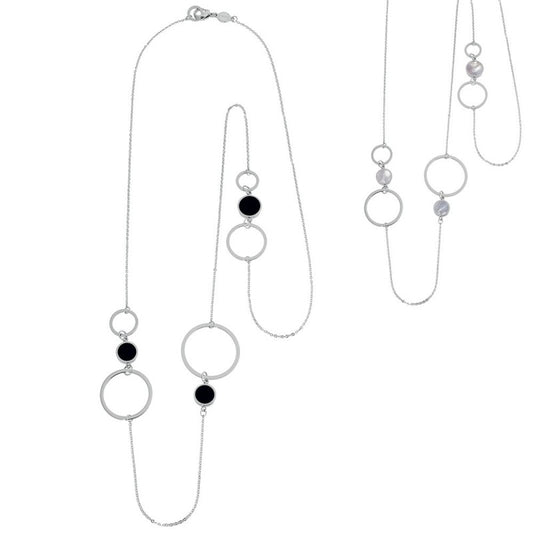 COLLANA CON CERCHI (BASE BIANCA)