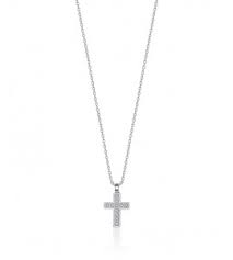 COLLANA UOMO IN ACCIAIO CON CROCE DI ZIRCONI