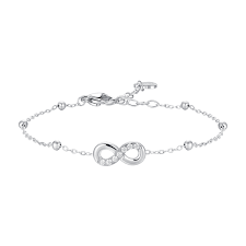 BRACCIALE DONNA IN ACCIAIO CON INFINITO E PUNTI LUCE DI ZIRCONE BIANCO