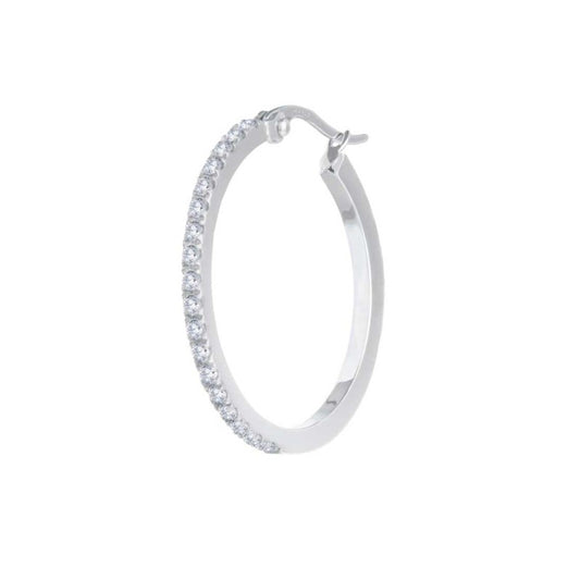 Orecchino a cerchio 28,50mm con zirconi