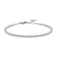 BRACCIALE TENNIS DONNA IN ACCIAIO CON ZIRCONI VIOLA